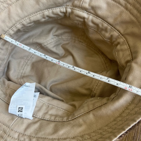 American Eagle plaid & khaki reversible bucket hat for men or women. Tan/Cream - Picture 7 of 8